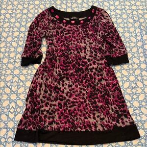 Amy Byer Girls Pink and Black Leopard Print Dress